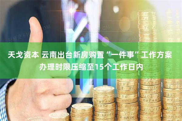 天戈资本 云南出台新房购置“一件事”工作方案 办理时限压缩至15个工作日内